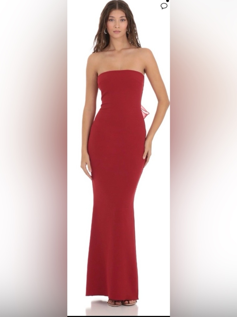 Lucy in the Sky. Back Bow Strapless Dress in Red. Size S. Good condition - Picture 1 of 15